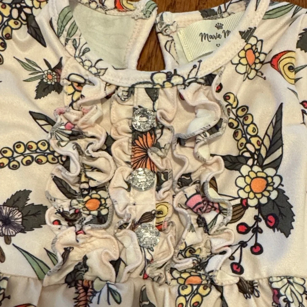 Marie Nicole Floral Baby Dress - Multicolor retro print size 12-18 months